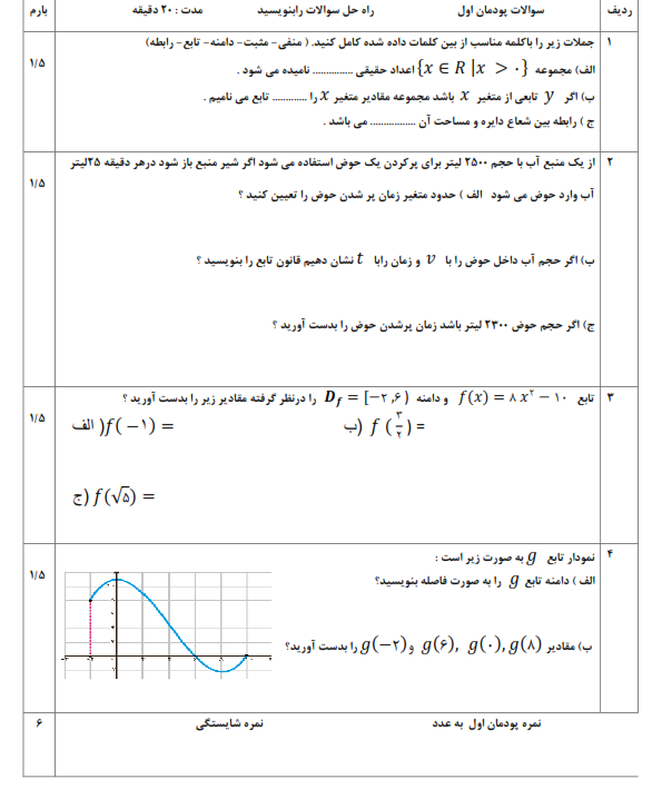دریافت سوال